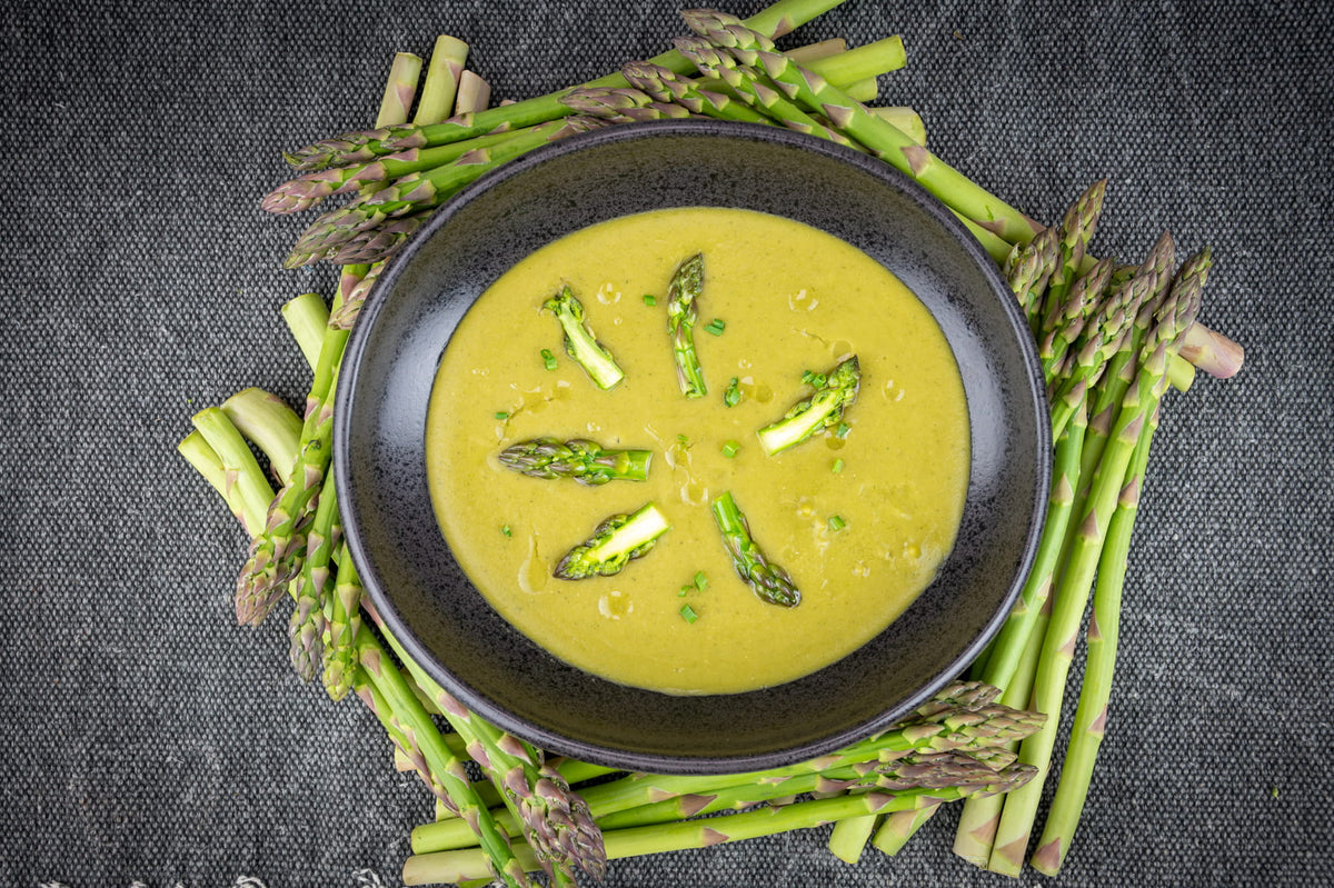 Sole Soups Roasted Asparagus upper view