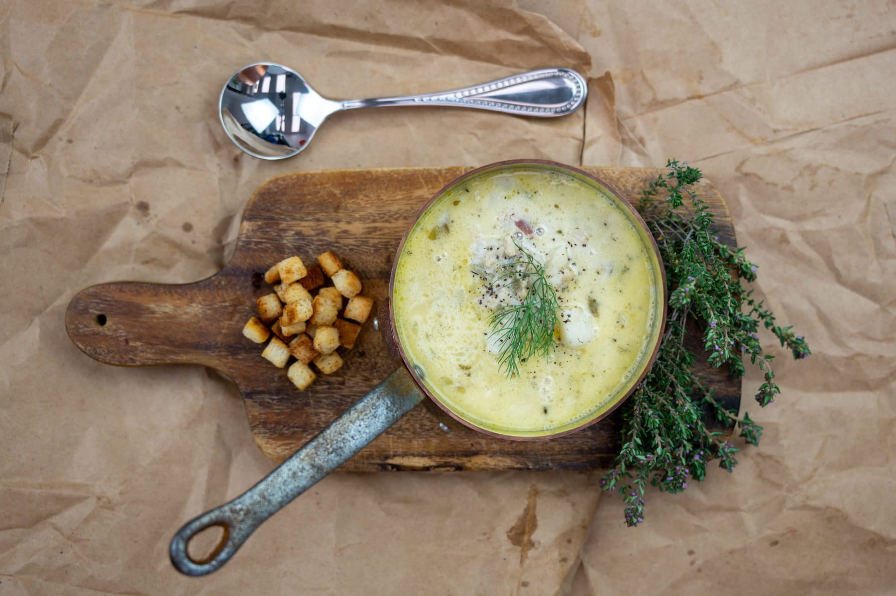 Sole Soups Potato and Leek upper view
